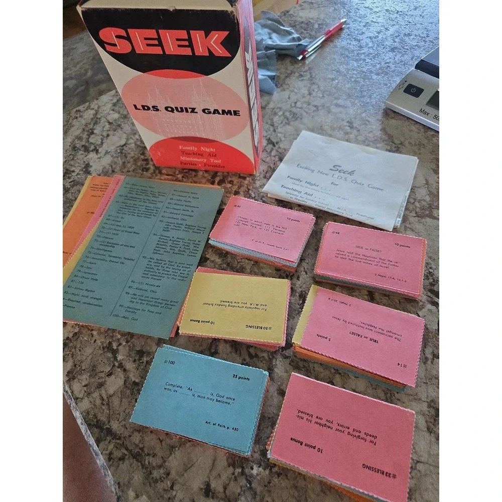 Vintage 1958 Seek LDS Quiz Game - Family Night - Teaching Aid Missionary Tool